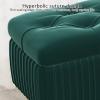 TBTBGXQ Velvet Upholstered Storage Ottoman, Rectangular Ottoman with Tufted Top & Button Accents, Red, 100x40x45cm (39x16x18inch) view 3