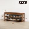 Bamworld Shoe Bench 3 Tier Bamboo Entryway Storage Benches Rustic Solid Wood Shoe Rack (R-Brown,39.4"), 3T100 view 2