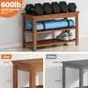 Bamworld Shoe Bench 3 Tier Bamboo Entryway Storage Benches Rustic Solid Wood Shoe Rack (R-Brown,39.4"), 3T100 view 3