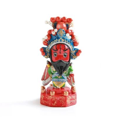 Desktop Decoration Peking Opera Figure Doll Opera Facial Makeup Car Shake Head Placer Doll Chinoiserie Style Beijing Gift Decoration Chinese Style Storage and Decorative Decorations (Color : 2)