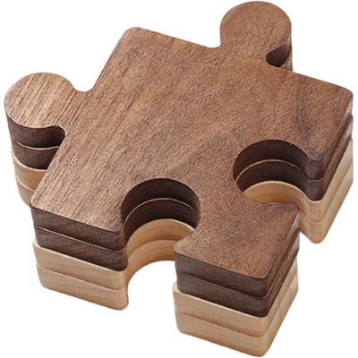 4 Pcs Funny Puzzle Coasters Drinking Cup Mats Outdoor Camping Home Office Bar