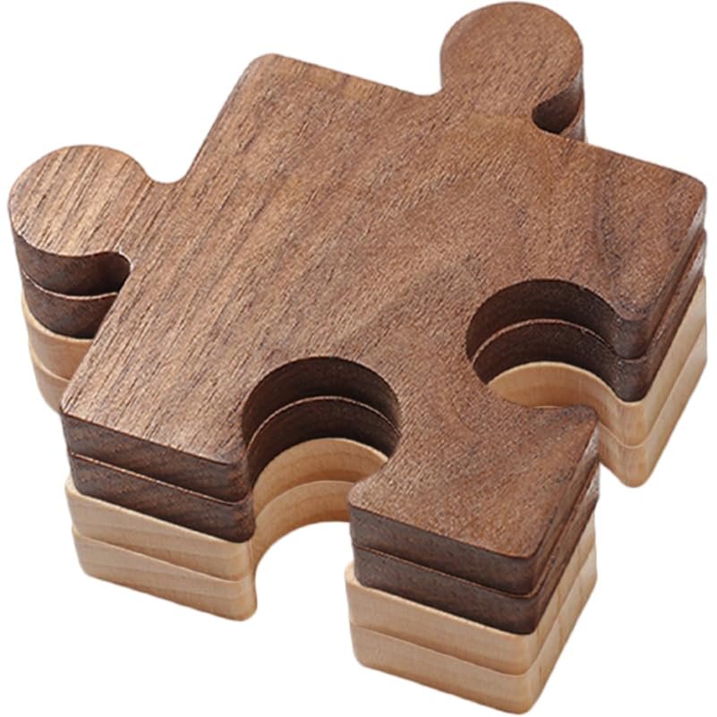 4 Pcs Funny Puzzle Coasters Drinking Cup Mats Outdoor Camping Home Office Bar