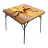 Afro Decor Elastic Edged Tablecloth, Lady in Ritual Dance Person in Psychedelic Style Home Decorative Tablecloths, Fits 28x28 inch table, Great for Home Kitchen/Parties/Holiday Dinner, Brown Cocoa view 1