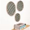EXCEART 3pcs Bamboo Woven Wall for Boho Decor Rustic Hanging Storage Tray for Home Kitchen Stylish Wall Art for Fruits Vegetables and More view 2