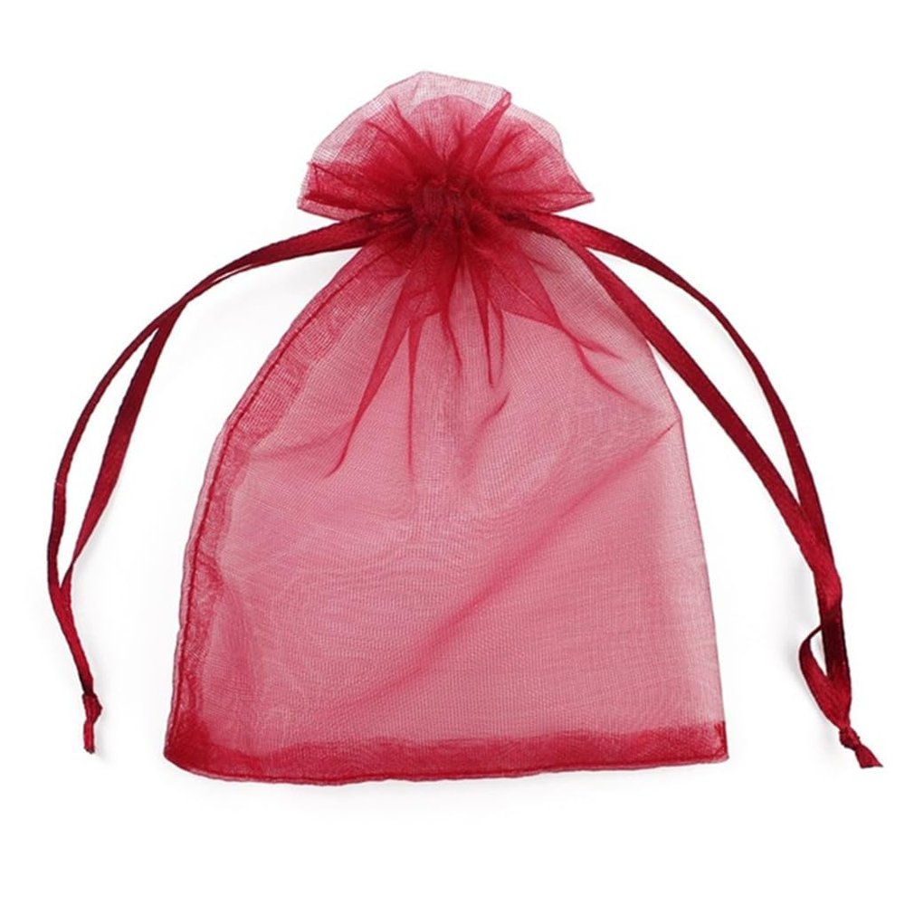 Hamthuit 50 Pcs/Lot Organza Gift Bag Color Drawstring Organza Bag Gift Color Jewelry Candy Gauze Packaging Bag