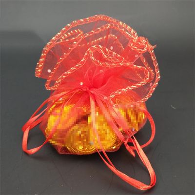 Hamthuit 10 Pcs 26 CM Large Organza Bags Organza Jewelry Pouches Wedding Favors and Gifts Round Organza Bag