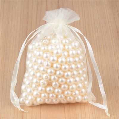 Hamthuit 50 Pcs/Pack Organza Bag Jewelry Packaging Bags Organza Gift Drawstring Bags Wedding Party Decor Bag