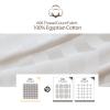 100% Egyptian Cotton Pillow Protectors Set of 2, 600 Thread Count Bed Pillow Cases with Zipper, Sateen Weave Cooling Pillow Cases Quiet and Breathable Easy Care (2PCS, King, Striped Light Beige) view 2