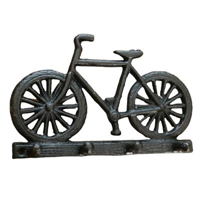 NEWCIX Coat Hooks Vintage Cast Iron Key Hooks Wall Decorative Bike Hooks with 4 Hooks for Front Door Entry Cupboard Towels