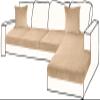 BT.WA Sectional Couch Covers for 4-Piece Seat Cushion Velvet Separate L Shape Couch Cover Stretch Sofa Slipcover with 2 Pieces Pillowcases Furniture Protector (Sofa 3 Seater + 1 Chaise, Camel) view 1