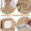 BT.WA Sectional Couch Covers for 4-Piece Seat Cushion Velvet Separate L Shape Couch Cover Stretch Sofa Slipcover with 2 Pieces Pillowcases Furniture Protector (Sofa 3 Seater + 1 Chaise, Camel) view 3