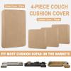 BT.WA Sectional Couch Covers for 4-Piece Seat Cushion Velvet Separate L Shape Couch Cover Stretch Sofa Slipcover with 2 Pieces Pillowcases Furniture Protector (Sofa 3 Seater + 1 Chaise, Camel) view 4