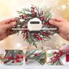 Giegxin 8 Pcs Vintage Small Christmas Wreath for Cabinet Mini Kitchen Wreath with Red Berry Realistic Norfolk Farmhouse Decoration for Xmas Window Indoor Chair Fireplace Porch Candle Decor (No Bows) view 3