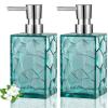 Hand Soap Dispenser, Clear Acrylic Plastic Liquid Pump Bottles Refillable Lotion Dispenser for Bathroom Decor Kitchen College Dorm, Teal 2 Pack view 1
