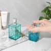Hand Soap Dispenser, Clear Acrylic Plastic Liquid Pump Bottles Refillable Lotion Dispenser for Bathroom Decor Kitchen College Dorm, Teal 2 Pack view 3