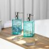 Hand Soap Dispenser, Clear Acrylic Plastic Liquid Pump Bottles Refillable Lotion Dispenser for Bathroom Decor Kitchen College Dorm, Teal 2 Pack view 4