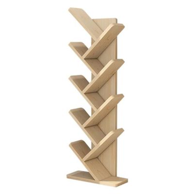 IOCCIOBB Simple Bookshelf Small Shelf Multi-Layer Student Bookshelf Tree-Shaped Floor Bookshelf Assemble Large Capacity Bookshelf (Color : Woodcolor, Size : 40 * 20 * 130cm)