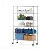 Furinno Wayar Metal Storage Shelf Rack, 6 Tiers, 48-Inch, Stainless Steel view 1
