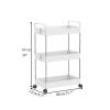 ZAANHA Storage Cart, 3 Layer Rolling Cart Utility Shelf with Wheels for Kitchen Bathroom Bedroom Gap Place view 3