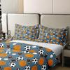 Kids Football Duvet Cover 100% Cotton Basketball American Football Bedding 100% Cotton Set for Women Men Bedroom Baseball Ball Pattern Decor Sports Theme Duvet Set Blue Twin Zipper with 1 Pillow Case view 4