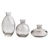 Modern Decorative Mini Flowers Vases, Glass Bud Vase Set of 3, Cute Small Clear Vases, Handmade Glass Flower Vase for Floral Arrangements, Tiny Centerpiece for Home Office Wedding Party(gray) view 1