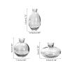 Modern Decorative Mini Flowers Vases, Glass Bud Vase Set of 3, Cute Small Clear Vases, Handmade Glass Flower Vase for Floral Arrangements, Tiny Centerpiece for Home Office Wedding Party(gray) view 2