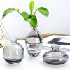 Modern Decorative Mini Flowers Vases, Glass Bud Vase Set of 3, Cute Small Clear Vases, Handmade Glass Flower Vase for Floral Arrangements, Tiny Centerpiece for Home Office Wedding Party(gray) view 4