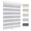 Keego Zebra Roller Window Blinds Cordless Custom Size Free-Stop Shades Dual Layer Light Control Easy Install Roler Shades for Windows (Light Grey, 29" W x 48" H) view 1