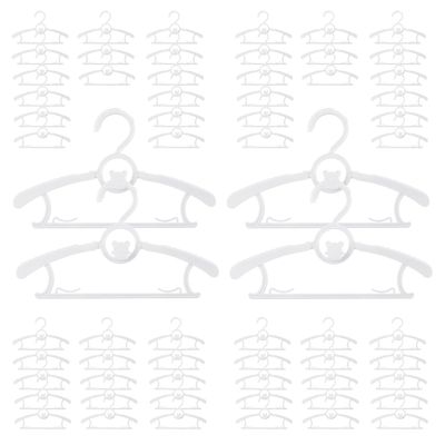 Baby Hangers for Nursery Closet 60 Pack Plastic Kids Clothes Hanger Space Saving Non Slip Extendable Toddler 11-14 Adjustable Hangers Heavy Duty Clothing Infant Hanger Bulk, White