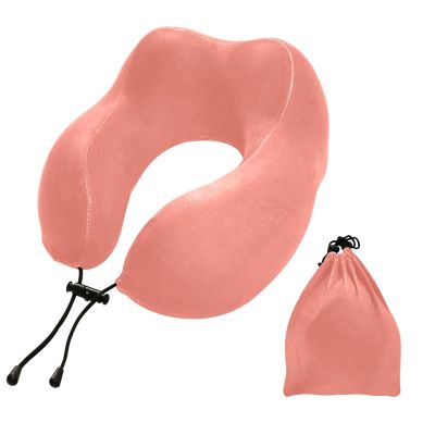 UMIRIKO Travel Pillow Salmon Neck Pillow for Travel Car Seelping Bed, Memory Foam U-Shaped Neck Support Pillow Salmon