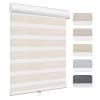 Keego Zebra Roller Window Blinds Cordless Custom Size Free-Stop Shades Dual Layer Light Control Easy Install Roler Shades for Windows (Apricot, 26" W x 64" H) view 1