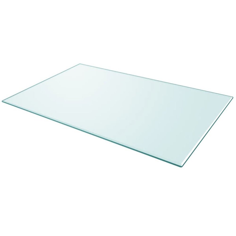 Gecheer Table Top, Tempered Glass 39.4 x 24.4 in, Solid One Piece, Universal Tabletop, Round Shape, for Home Office, Kitchen, Living Area