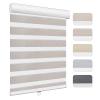 Keego Zebra Roller Window Blinds Cordless Custom Size Free-Stop Shades Dual Layer Light Control Easy Install Roler Shades for Windows (Khaki, 22" W x 36" H) view 1