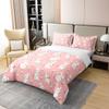 Cute Rabbit Bedding 100% Cotton Set Cartoon Bunny Pink Decor Duvet Cover 100% Cotton for Kids Boys Girls Lovely Little Floral Rabbit Botanical Animal Quilt Cover Room Decor 3Pcs Queen Size Zipper view 2