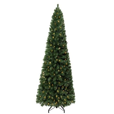 Naomi Home 7.5ft Pre-Lit Slim Pencil Christmas Tree