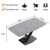 63" Modern Dining Table for 4-6 Seat, Curved Kitchen Table with Gray Marble Sintered Stone Table Top Dining Room Table with Pink X-Shaped Metal Legs for Living Room Resterant Office(Table Only) view 3