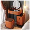 Makeup Vanity Desk with Mirror & Lights, Vanity Set with Chair, Contemporary Dressing Table with Drawers & Cabinet, Vanity Dresser for Bedroom view 1