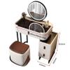 Makeup Vanity Desk with Mirror & Lights, Vanity Set with Chair, Contemporary Dressing Table with Drawers & Cabinet, Vanity Dresser for Bedroom view 2