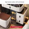 Makeup Vanity Desk with Mirror & Lights, Vanity Set with Chair, Contemporary Dressing Table with Drawers & Cabinet, Vanity Dresser for Bedroom view 3