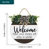 11x11In Welcome Take Off Your Shoes and Stay while Sign,Rustic Round Wooden Wreath,Decor Wood Sign Home Decor,New Home Housewarming Gift view 2