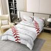 Baseball Pattern Bedding 100% Cotton Set for Children Sports Theme Duvet Cover 100% Cotton 3D Ball Pattern Room Decor Baseball Games Duvet Set Athlete Competitive King Size Zipper Quilt Cover view 2
