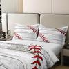 Baseball Pattern Bedding 100% Cotton Set for Children Sports Theme Duvet Cover 100% Cotton 3D Ball Pattern Room Decor Baseball Games Duvet Set Athlete Competitive King Size Zipper Quilt Cover view 4