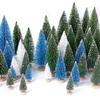 30Pcs Mini Christmas Trees Artificial Christmas Tree Bottle Brush Trees with Wooden Base for Christmas Decor Christmas Party Home Table Craft Decorations(Green+Blue+White) view 1