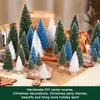 30Pcs Mini Christmas Trees Artificial Christmas Tree Bottle Brush Trees with Wooden Base for Christmas Decor Christmas Party Home Table Craft Decorations(Green+Blue+White) view 4