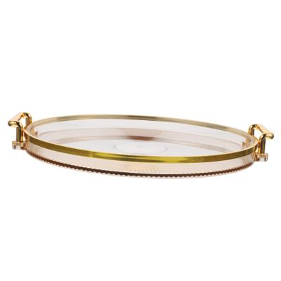 Hemoton Trays with Rim Border Elegant Dessert Serving Tray with Handle for Home Use for Fruits Appetizers and Beverages for Parties and Special Occasions