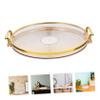 Hemoton Trays with Rim Border Elegant Dessert Serving Tray with Handle for Home Use for Fruits Appetizers and Beverages for Parties and Special Occasions view 3
