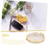 Hemoton Trays with Rim Border Elegant Dessert Serving Tray with Handle for Home Use for Fruits Appetizers and Beverages for Parties and Special Occasions view 4