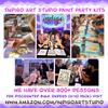 4 Pack Canvas Painting | Pre Drawn Stretched Cotton Canvas | Birthday Gift | Adult Sip and Paint Party Favor | Afro Queen and Flower LotusParty Kits (11x14 Paint Kit, 4 Pack Lotus#2) view 3