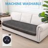ANARACHON Leather Look Couch Cushion Covers Sofa Seat Slipcovers Sets Couches Furniture Protector for Sectional Armchair Loveseat Pets Kids Stretch Spandex Fabric (1 Cushion Sofa, Taupe) view 2