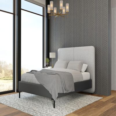 Alpine Furniture Walden Platform, King, Light & Dark Grey